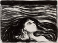 Lovers in the Waves Poster | Edvard Munch Art Print (1896)