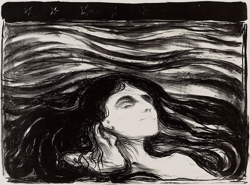 Lovers in the Waves Poster | Edvard Munch Art Print (1896)