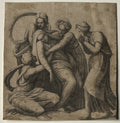 The Virgin Fainting in the Arms of the Holy Women Poster | Giulio Bonasone after Raphael Art Print