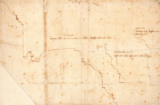 Moulding Profiles for the Laurentian Library Door Poster | Michelangelo Art Print (1533)