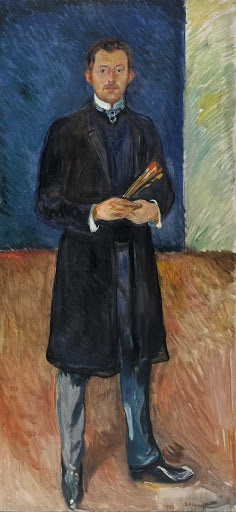 Self-Portrait with Brushes Poster | Edvard Munch Art Print (1904)
