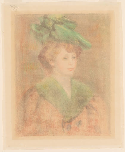 Lady with a Green Hat Poster | Pierre-Auguste Renoir Art Print