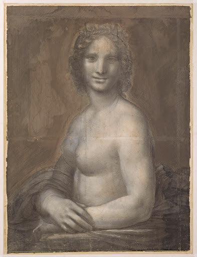 The Nude Mona Lisa Poster | Leonardo da Vinci and Workshop Art Print (1514)