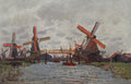 Windmills near Zaandam Poster | Claude Monet Art Print (1871)