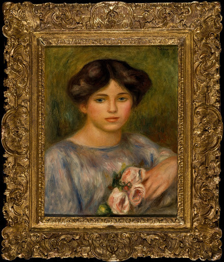 Young Woman with Roses Poster | Pierre-Auguste Renoir Art Print (1897)