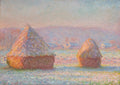 Grainstacks, White Frost Effect Poster | Claude Monet Art Print (1889)