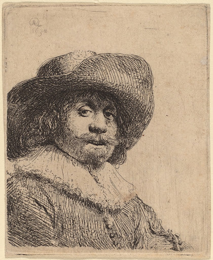 Man in a Broad-Brimmed Hat Poster | Rembrandt van Rijn Art Print (1638)