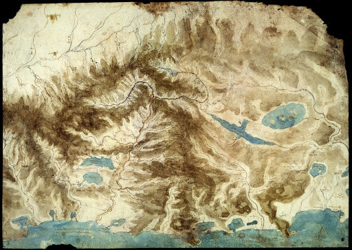 General Map of Tuscany Poster | Leonardo da Vinci Art Print (1502)