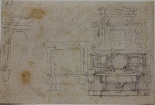 Studies for the Tombs of the New Sacristy Poster | Michelangelo Art Print (1520)