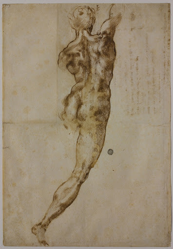 Back View of a Nude Poster | Michelangelo Art Print (1504)