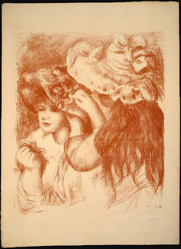 Pinning the Hat III Poster | Pierre-Auguste Renoir Art Print (1897)