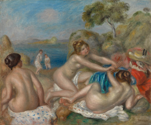 Bathers Playing with a Crab Poster | Pierre-Auguste Renoir Art Print (1897)