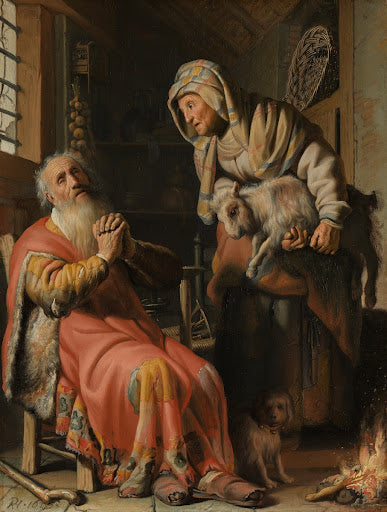 Tobit and Anna with the Kid Poster | Rembrandt van Rijn Art Print (1626)