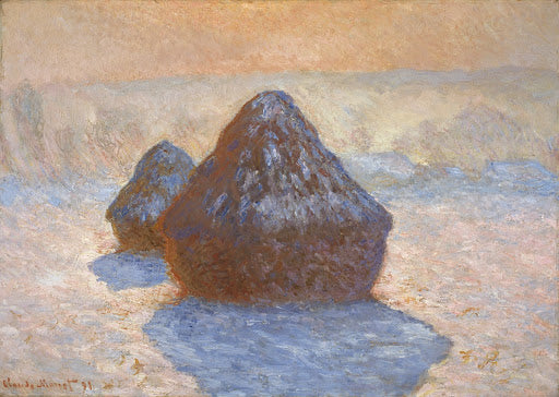 Haystacks: Snow Effect Poster | Claude Monet Art Print (1891)