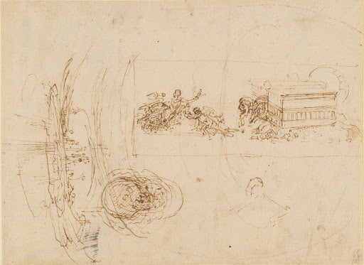 An Architectural Allegory, and Designs for a Stage Set Poster | Leonardo da Vinci Art Print (1495)