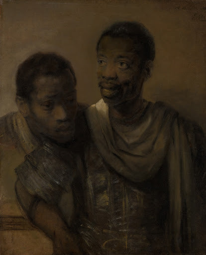 Two African Men Poster | Rembrandt van Rijn Art Print (1661)