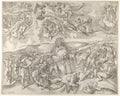 The Conversion of Saul (Beatrizet Engraving) Poster | After Michelangelo Art Print (1545)