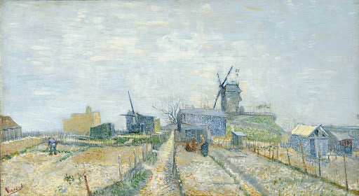Montmartre: Windmills and Allotments Poster | Vincent van Gogh Art Print (1887)