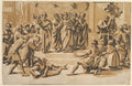 The Death of Ananias Poster | Ugo da Carpi after Raphael Art Print (1518)