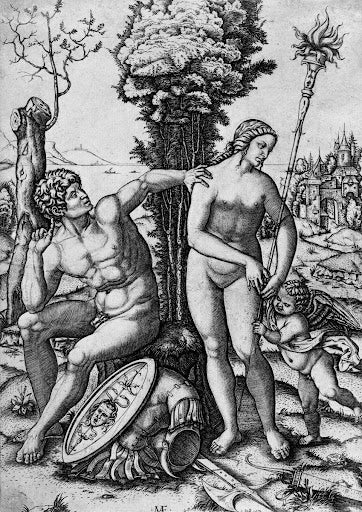 Two Sibyls and an Angel Poster | Giovanni Antonio da Brescia after Raphael Art Print (1510)