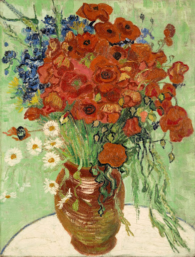 Vase with Daisies and Poppies Poster | Vincent van Gogh Art Print (1890)