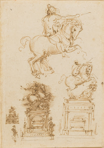 Studies for the Trivulzio Monument Poster | Leonardo da Vinci Art Print (1508)