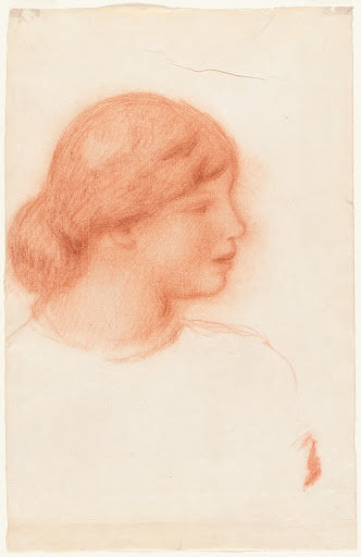 Profile of a Young Woman Poster | Pierre-Auguste Renoir Art Print (1910)