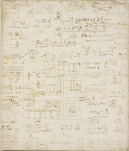 Pictographs, and an Architectural Plan Poster | Leonardo da Vinci Art Print (1490)