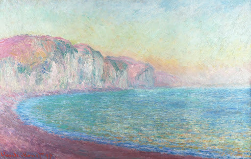 Cliffs at Pourville, Sunrise Poster | Claude Monet Art Print (1897)