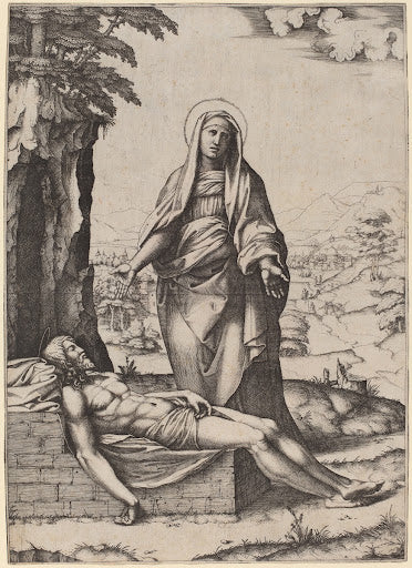 The Lamentation of the Virgin Poster | Marcantonio Raimondi after Raphael Art Print (1510)