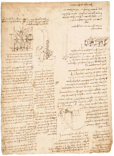 Self-propelling Perpetual Motion Hydraulic System Poster | Leonardo da Vinci Art Print (1487)