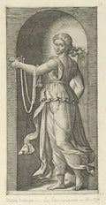 Temperance in a Niche Poster | Marcantonio Raimondi after Raphael Art Print (1515)
