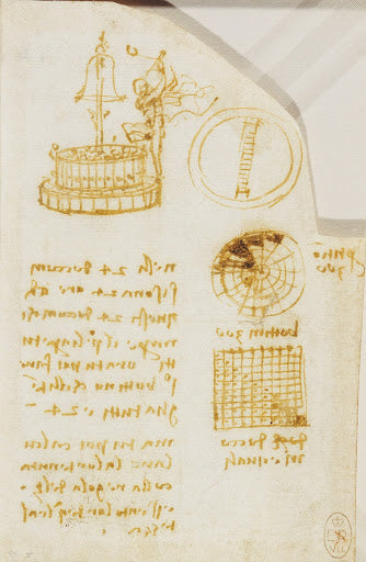 Designs for a Water-clock Poster | Leonardo da Vinci Art Print (1508)
