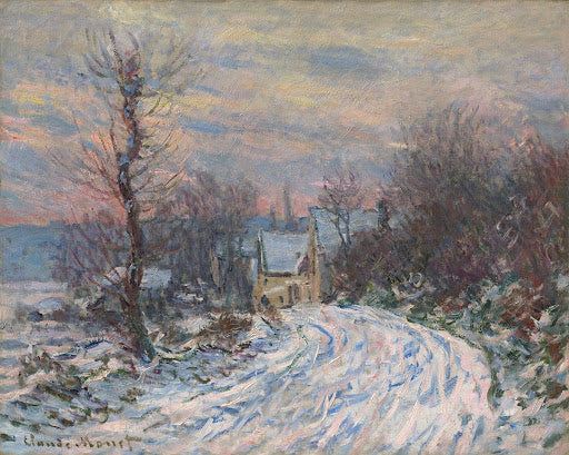 Coming Into Giverny in Winter Poster | Claude Monet Art Print (1885)