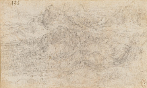 A Mountainous Landscape II Poster | Leonardo da Vinci Art Print (1510)