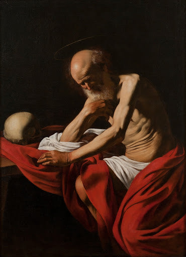 Saint Jerome in Meditation Poster | Caravaggio Art Print (1605)