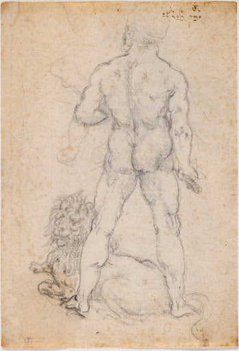 Hercules and the Nemean Lion Poster | Leonardo da Vinci Art Print (1506)