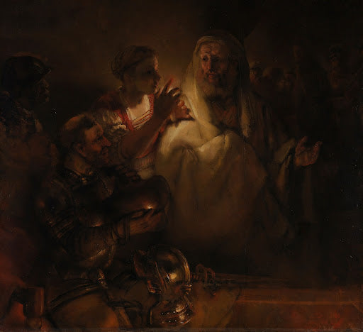 The Denial of St Peter Poster | Rembrandt van Rijn Art Print (1660)