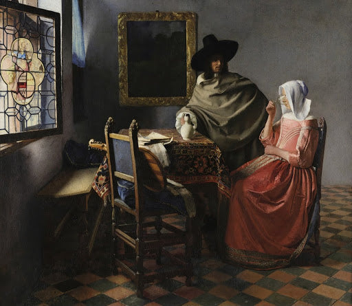 The Glass of Wine Poster | Johannes Vermeer Art Print (1658)