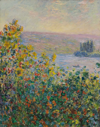 Flower Beds at Vétheuil Poster | Claude Monet Art Print (1881)
