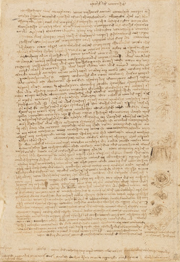 Notes and Sketches on a Deluge Poster | Leonardo da Vinci Art Print (1517)