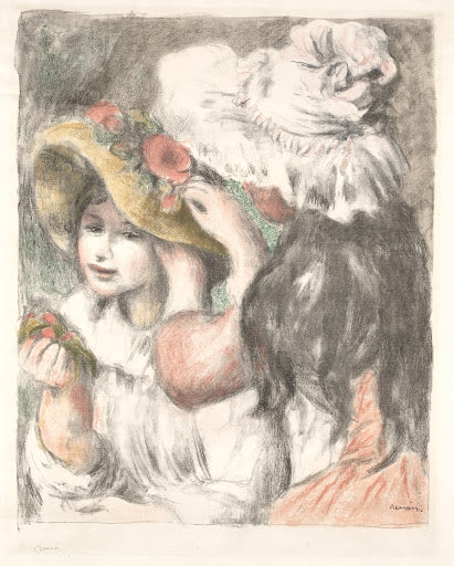 Pinning the Hat Poster | Pierre-Auguste Renoir Art Print (1898)