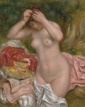 Bather Arranging Her Hair Poster | Pierre-Auguste Renoir Art Print (1893)