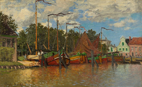 Boats at Zaandam Poster | Claude Monet Art Print (1871)