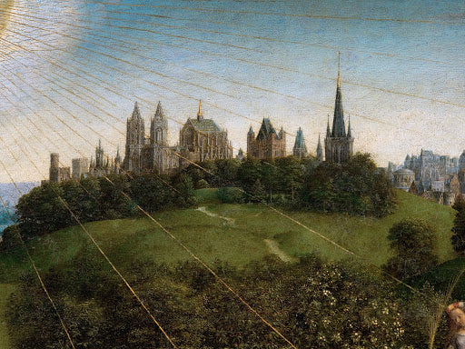 Ghent Altarpiece: Medieval City Skyline Poster | Hubert and Jan van Eyck Art Print (1432)