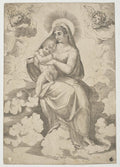 Madonna and Child with Cherubs Poster | Marcantonio Raimondi after Raphael Art Print (1511)