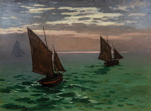 Fishing Boats at Sea Poster | Claude Monet Art Print (1867)