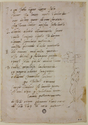 Sonnet with Self-Portrait Painting the Sistine Ceiling Poster | Michelangelo Art Print (1509)
