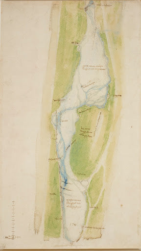 A Map of the Arno East of Florence Poster | Leonardo da Vinci Art Print (1504)