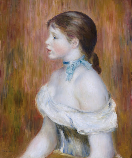 Girl with a Blue Ribbon Poster | Pierre-Auguste Renoir Art Print (1888)